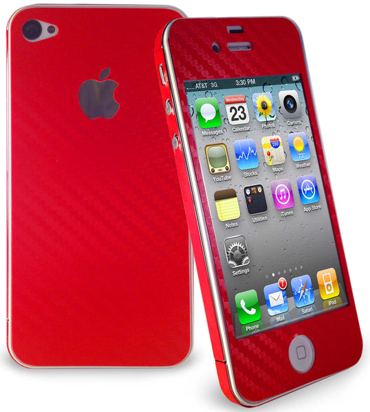 iPhone 4 Carbon Fibre Vinyls Skins - Red